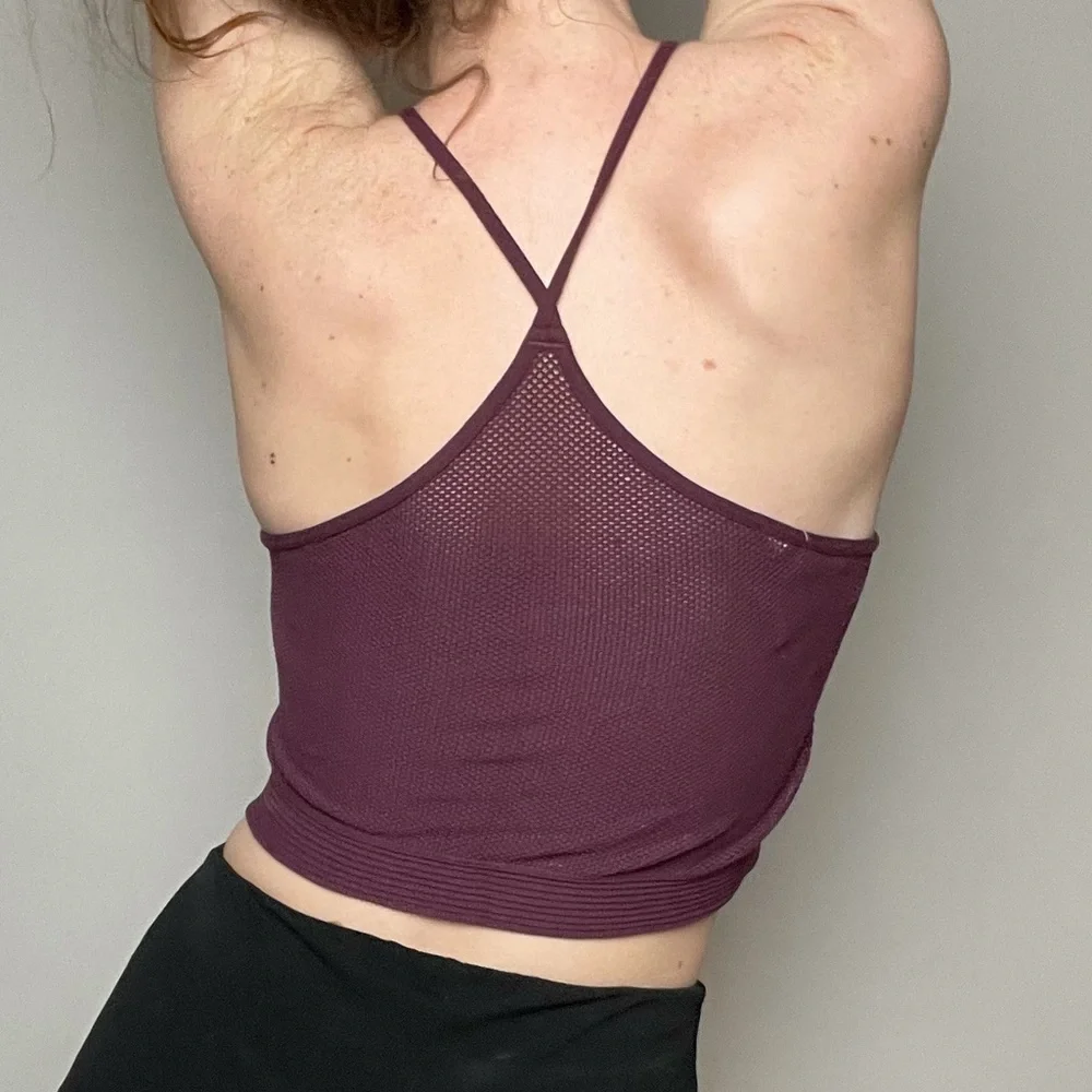 BCBGeneration Purple Mesh Racer Tank - Picture 6 of 6